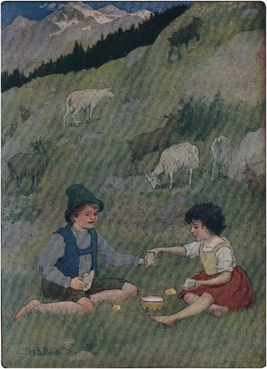 SHE HANDED HIM ALSO THE WHOLE SLICE OF CHEESE